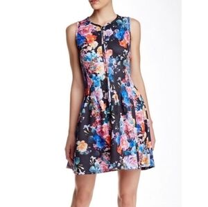 Betsey Johnson Floral Scuba Fit & Flare Dress